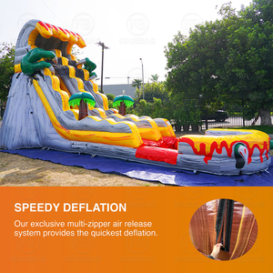 <strong>T</strong>-Rex Jungle Theme Inflatable <strong>Slide</strong> Commercial Grade Backyard Blow up Water <strong>Slides</strong> With Pool for Kids and Adults With Blower - Product Image 4