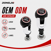 Pommeau de levier de vitesses de voiture à 5 vitesses avec housse en cuir véritable noir, compatible avec VW Volkswagen Golf 6 MK5 MK6