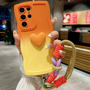 Cinturino in <span class=keywords><strong>Silicone</strong></span> Love Heart gradiente colore per cinturino custodia con cordino per Samsung per Galaxy S23 S24 S25 <span class=keywords><strong>Ultra</strong></span> S22 <span class=keywords><strong>S21</strong></span> Plus - Product Image 4