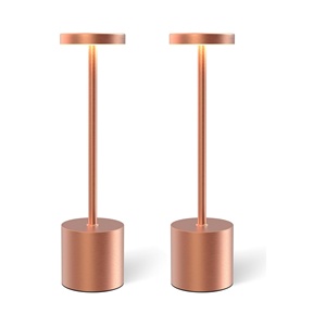 Lampe de table moderne rechargeable par USB avec batterie Li, corps en fer sans fil, intensité variable en continu, couleur/luminosité réglables pour la décoration de chambre/bureau - Product Image 1