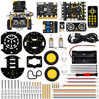 Kit complet de voiture intelligente Micro Bit Mini Tortoise de Keyestudio, fabriqué en usine, avec carte mère