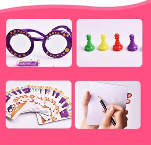 <strong>Pointless</strong> <strong>Board</strong> <strong>Game</strong> Google Eyes Painting English Glasses DIY You Draw I guess Children's Puzzle Table Funny Toys - Product Image 3