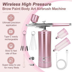 2024 caliente nuevo Kit de aerógrafo con compresor recargable inalámbrico sin obstrucción de alta presión 0,3mm boquilla <span class=keywords><strong>para</strong></span> <span class=keywords><strong>pintura</strong></span> de uñas - Product Image 5