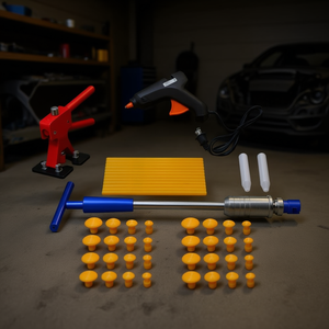 Kit d'outils de réparation de bosses de carrosserie automobile D0100HEXBE7 en plastique 210300 AC 110V avec extracteur de panneaux, pistolet à colle et languettes - Product Image 2