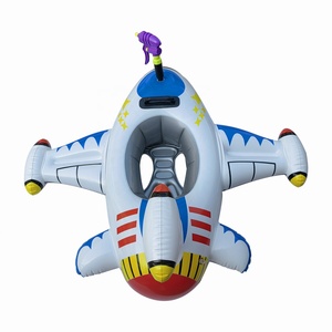 Juguetes Acuáticos de PVC de 0.3mm para Niños, Flotador Inflable con Forma de Avión, Asiento de Natación para Bebés con Pistola de Agua - Product Image 4