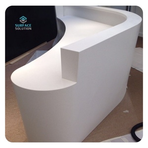 オフィスデスク2025最新の白い不規則な湾曲形状アクリル固体表面管理者 - Product Image 4