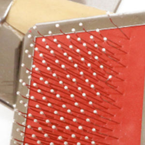 Cepillo de madera de una sola cara con cerdas de acero inoxidable, 11.3*5.8cm, para el cuidado de mascotas - Product Image 3