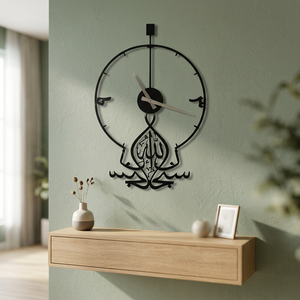 Horloge murale minimaliste en métal, design géométrique abstrait rond, horloge analogique silencieuse à quartz, horloge suspendue pour salon - Product Image 4