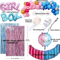 Ensemble de décoration de fête de révélation de sexe garçon ou fille, bleu argent rose Or ballons Kit de guirlande d'arc pour Baby Shower révélation de sexe
