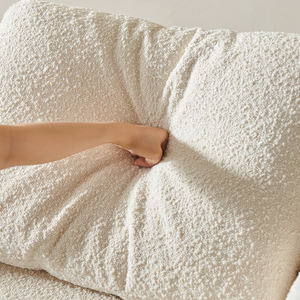 Juego de sofá Seccional de tela de lana de cordero crema de gama alta de Saint Germain, esquina Irregular plana grande <span class=keywords><strong>para</strong></span> sala de estar - Product Image 4