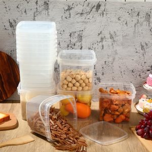 Boîtes en plastique transparentes carrées avec couvercle de ceinture, poignée, verrou antivol, en PP de qualité alimentaire, épaisseur 0,5 mm, impression sérigraphique - Product Image 5