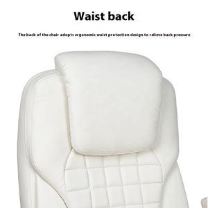 En Stock, muebles de oficina de moda, silla de juego de Esports de cuero sintético <span class=keywords><strong>blanco</strong></span>, silla de trabajo ajustable giratoria con ruedas - Product Image 3