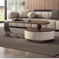 Table centrale en forme de noyer de luxe Mobilier en bois de qualité supérieure contemporain pour salle à manger salon Coffee Shop