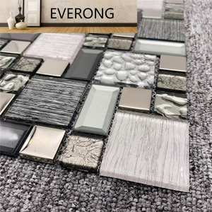 Tuile de mosaïque en verre de fleur d'usine pour la décoration à la maison de tuile de mosaïque de dosseret de cuisine avec la tuile de frontière de prix bas pour la cuisine - Product Image 5