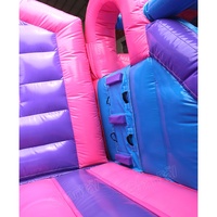 Château Gonflable Licorne avec Toboggan et Parcours d'Obstacles, Aire de Jeu Gonflable pour Enfants