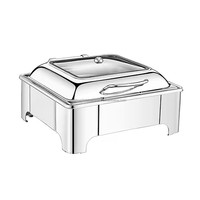 Chauffe-plat de luxe en acier inoxydable pour la restauration Poêle à buffet carré simple avec chauffe-aliments Surround Party Hotel