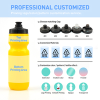 Bouteille d'eau sport en plastique souple de 720 ml, sans BPA, anti-fuite, pour le cyclisme, la gym, vente en gros directe d'usine, promotion exceptionnelle