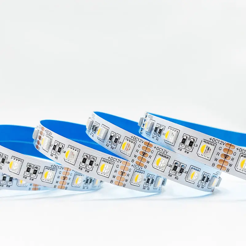 Strip LED SMD5050 4 in 1 RGBW DC12V 24V lampu LED fleksibel RGB + putih/RGB + putih hangat 60 LEDs/m 84LEDs/m 96LEDs/m