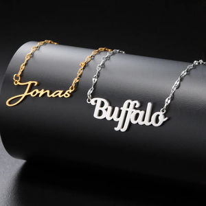 多英18k电镀金链项链女时尚饰品礼品不锈钢定制名称项链 - Product Image 2