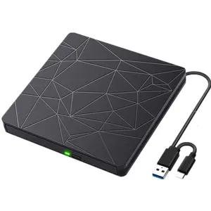 External DVD Player Burner DVD/CD Drive For Laptop Macbook External DVD Burner Black Optical Drive