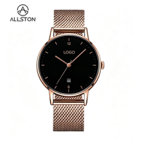 Montres personnalisées avec logo OEM, étanches, de qualité supérieure, pour hommes, bracelet simple personnalisé, design unique, luxe, acier, minimalisme, montre à quartz pour hommes