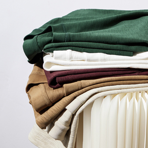 Nhà Máy <span class=keywords><strong>T</strong></span>ùy Chỉnh Slub Bông <span class=keywords><strong>T</strong></span>-<span class=keywords><strong>Shirts</strong></span> Rắn O-Cổ 310G Tre Vải Thân Thiện Với Môi Mềm Nặng Slub Bông Áo Thun - Product Image 3