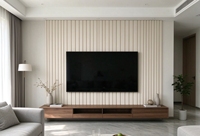 Panel Dinding WPC Putih Matte Beralur Tahan Air, Cladding Dinding Beralur untuk Interior, Latar Belakang TV, Dekorasi Rumah