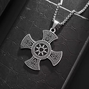 Người Đàn Ông Viking Đồ Trang Sức Thép Không Gỉ Chữ Thập Viking Mặt Dây Chuyền Vòng Cổ Titan Thép <span class=keywords><strong>Celtic</strong></span> Viking Rune Dấu Hiệu Chữ Thập Người Đàn Ông Của Vòng Cổ - Product Image 5