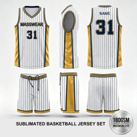 Ensemble d'uniformes de basketball personnalisés de qualité professionnelle pour jeunes garçons – Maillot de ligue classique à rayures fines, respirant, 100 % polyester, séchage rapide