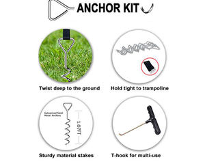 Set Ayunan Pasak Tanah Spiral Sistem Tie Down Tugas Berat/Jangkar Trampolin - Product Image 5