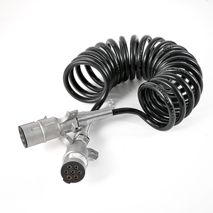 Chất lượng tốt nhất nhiệm vụ nặng nề <span class=keywords><strong>Trailer</strong></span> cắm nối xoắn ốc cáp điện hệ thống phanh 7-way cáp điện - Product Image 1