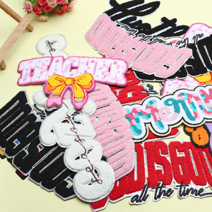 Customize Large Iron <b>On</b> Towel Embroidery <b>Patch</b> God Is Good Faith Letter Custom Freedom Theme Chenille <b>Patch</b> Iron <b>On</b> Clothing - Product Image 1