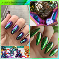 Poudre à ongles effet caméléon nacrée 12 couleurs, pigment néon miroir, effet chrome fluorescent, poussière pour vernis gel, décorations pour manucure