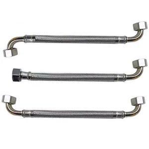 1/2 inch 90-độ khuỷu tay <span class=keywords><strong>Hose</strong></span> 304 thép không gỉ linh hoạt nơi để tiểu nhà vệ sinh máy nước nóng góc Van vòi nước đầu vào không bị rò rỉ - Product Image 1