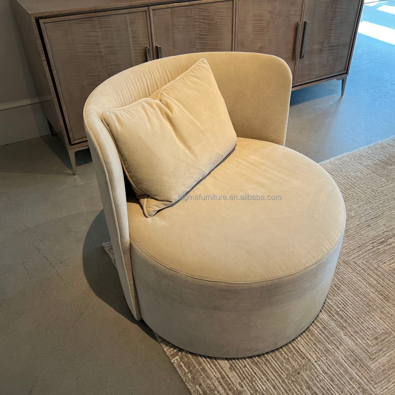 Home Office Apartment Hotel Living Room Indoor Furniture Fabric Velvet Soft Swivel Chair