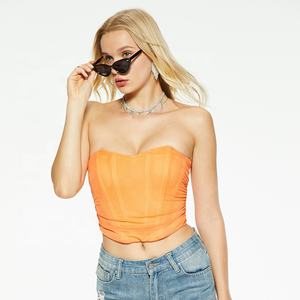 2025 camicette e camicie arancioni alla moda alla moda da donna Sexy Streetwear gilet con cerniera corta per ufficio adatto - Product Image 4