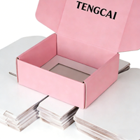 Boîtes d'expédition pliables en carton ondulé écologiques avec gaufrage et pelliculage mat, emballage personnalisé pour articles cosmétiques