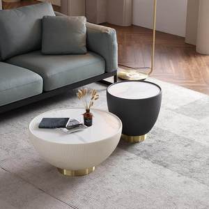 Table basse en pierre et bois, style minimaliste moderne, luxe léger, ensemble de 2 pièces, durable, convertible, haute qualité, mobilier d'intérieur <span class=keywords><strong>Calla</strong></span> - Product Image 2