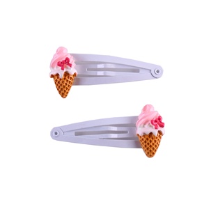 Set de Accesorios para el Cabello de Niña con Pinzas de Tela Brillante y Diseño de Helado para Fiestas, Venta al por Mayor - Product Image 3