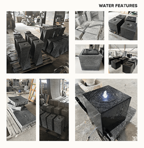 Fontaines d'eau rectangulaires modernes en granit, éléments aquatiques en roche naturelle pour l'extérieur, vente en gros - Product Image 2