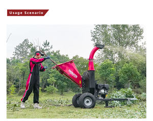 Haute qualité 15HP 5 pouces capacité d'écaillage 24 lames de mouche herbe feuilles de <span class=keywords><strong>palmier</strong></span> broyeur déchiqueteuse bois déchiqueteuse arbre déchiqueteuse - Product Image 2