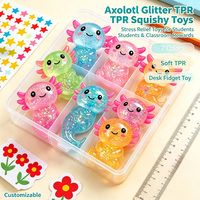 Jouet anti-stress en TPR en forme de salamandre à paillettes et sequins, à rebond lent, jouet sensoriel mignon, petit cadeau pour étudiant, vente en gros