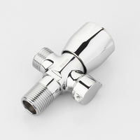 Robinet d'angle en laiton finition chromée, filetage mâle 1/2 po, cartouche céramique, coupure d'eau pour toilettes et cuisine