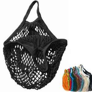 Sacs de courses réutilisables en filet de polyester pour fruits et légumes, avec longues poignées - Product Image 2