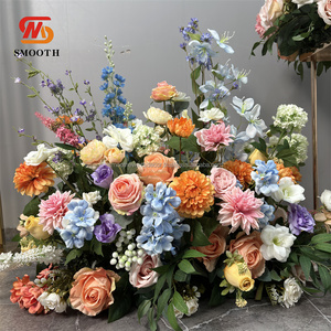 SMOOTH New Arrival Colorful Flowers Wedding Decoration <b>Aisle</b> Flower <b>Runner</b> Arrangement for Wedding Decoration - Product Image 5
