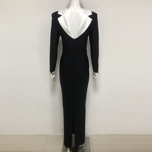 <span class=keywords><strong>Robe</strong></span> <span class=keywords><strong>longue</strong></span> moulante sexy à manches longues et dos nu, couleur unie, décontractée, de haute qualité, LS2749 - Product Image 5