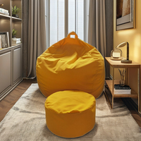 Pouf pliable moderne, repose-pieds ottoman européen imperméable en tissu pour salon, avec housse amovible, pour extérieur