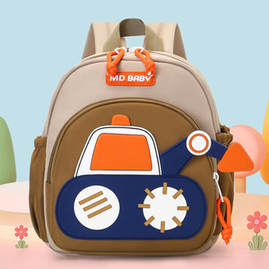 Custom Mini Excavator Leisure <b>Backpack</b> Wholesale <b>Children</b> <b>Backpack</b> For 3-5 Years Old Kindergarten Boys - Product Image 4