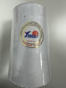 Fil de polyester 60/2 de 30 000 yards |   Cône géant avec noyau en plastique bleu de 6 pouces |   Couture ultra-longue durée pour une production massive - Product Image 1