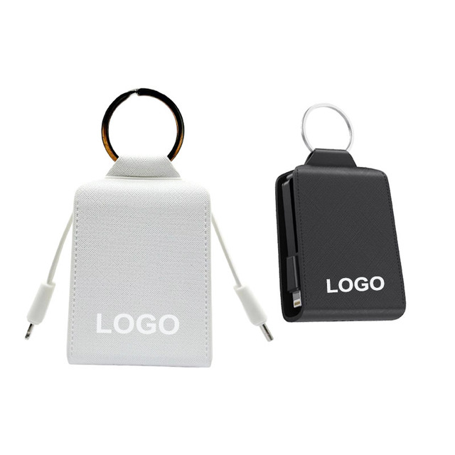 Factory Custom Logo Portable Charger 2000mAh Mini Power Bank With Cable Batterie Externe Keychain Power Bank for Phone